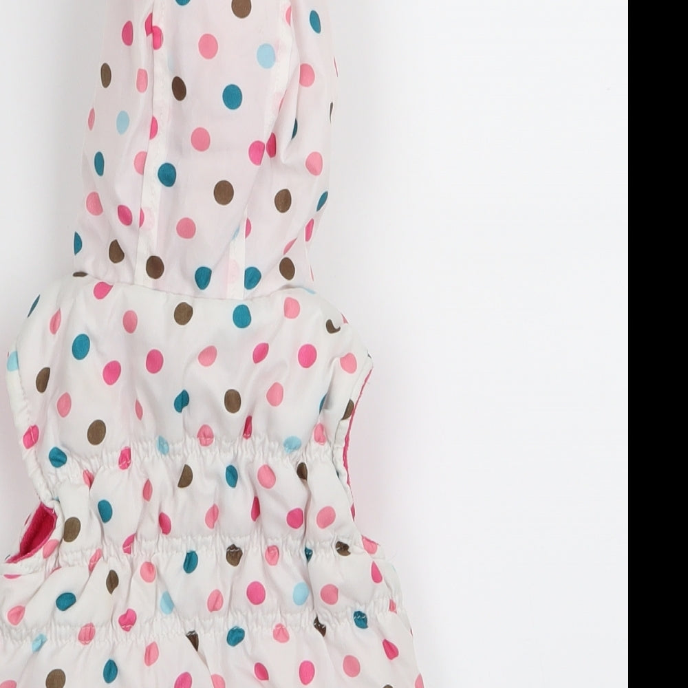 TU Girls White Polka Dot  Gilet Coat Size 0-3 Months
