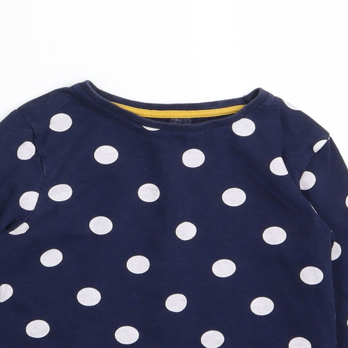 F&F Girls Blue Polka Dot  Basic T-Shirt Size 5-6 Years