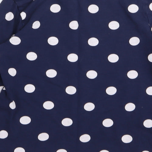 F&F Girls Blue Polka Dot  Basic T-Shirt Size 5-6 Years