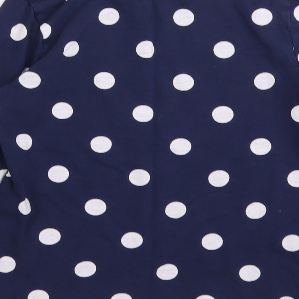 F&F Girls Blue Polka Dot  Basic T-Shirt Size 5-6 Years