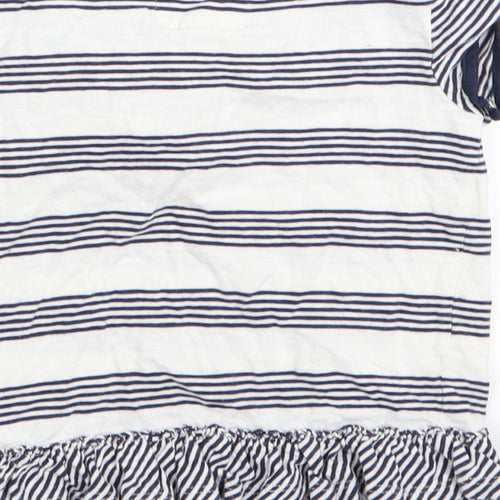 junior j Girls White Striped  Basic T-Shirt Size 3-4 Years