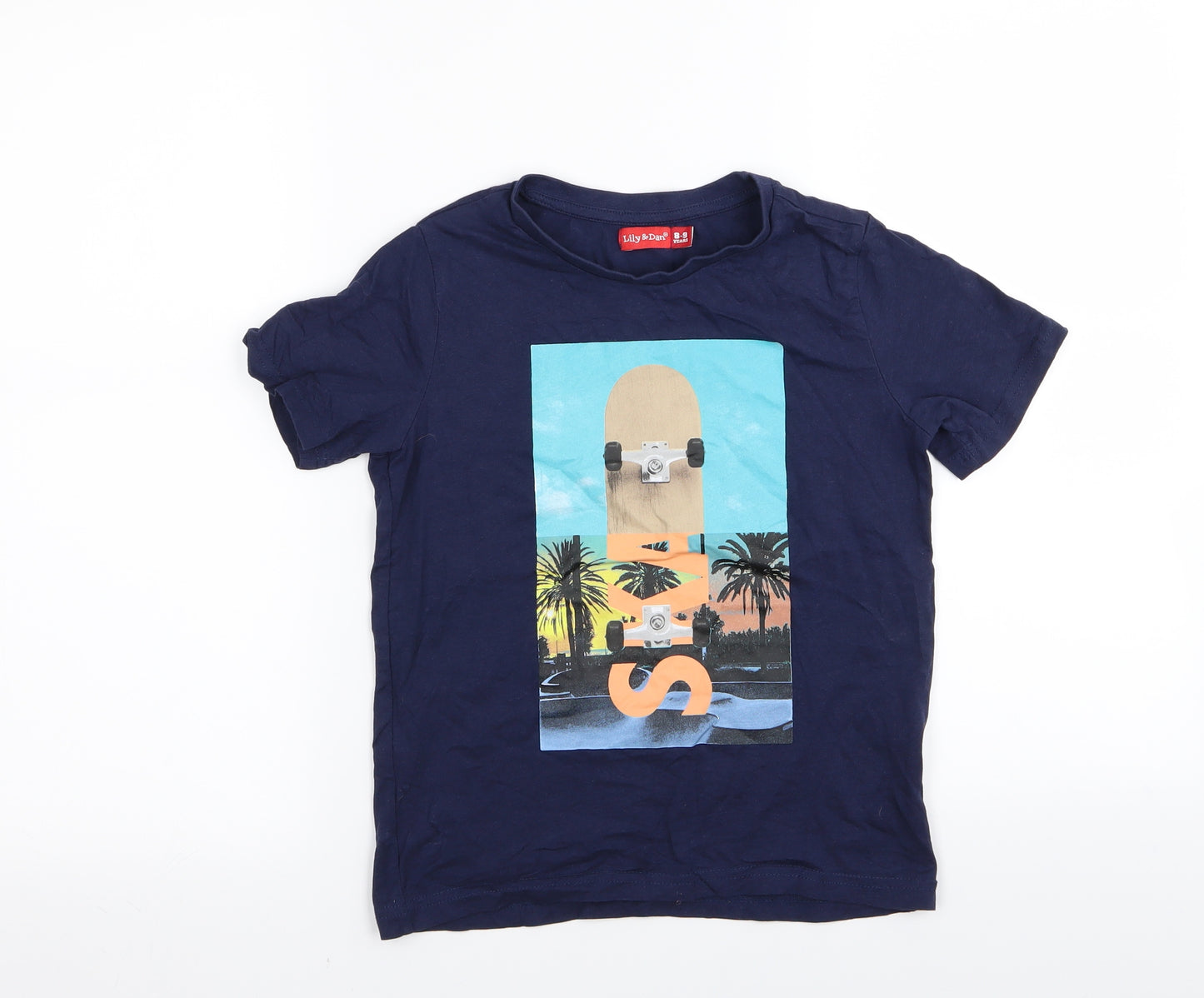 lily&dan Boys Blue   Basic T-Shirt Size 8-9 Years