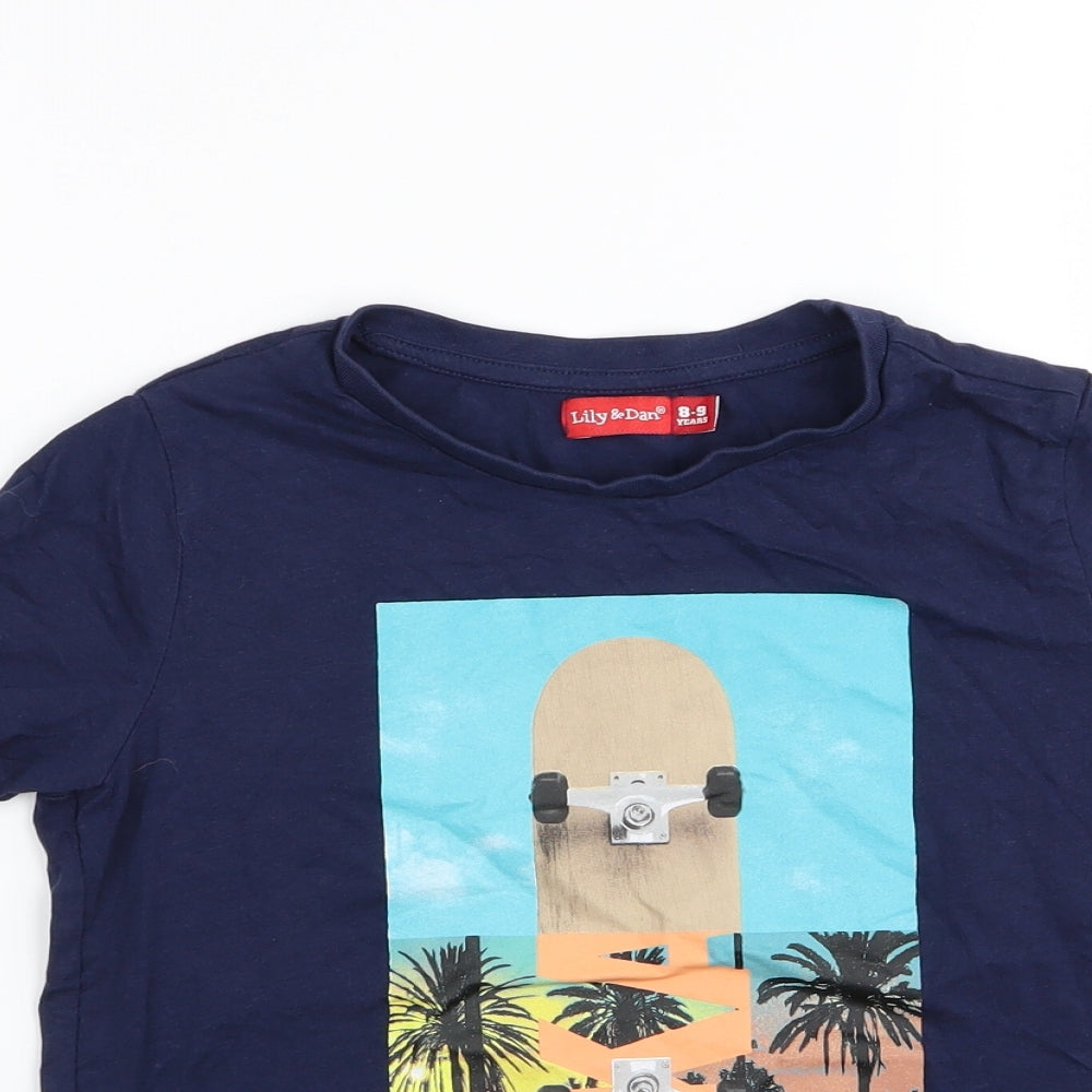 lily&dan Boys Blue   Basic T-Shirt Size 8-9 Years