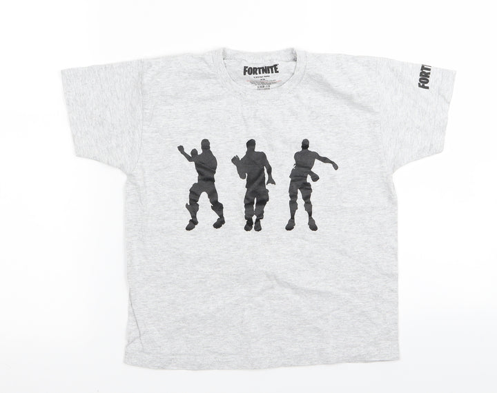 fortnight Boys Grey Basic T-Shirt Size XS