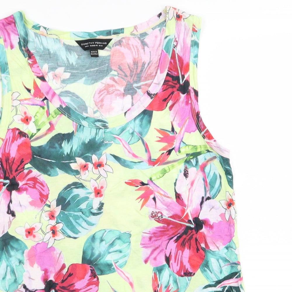 Dorothy Perkins Womens Multicoloured Floral  Basic Tank Size 14