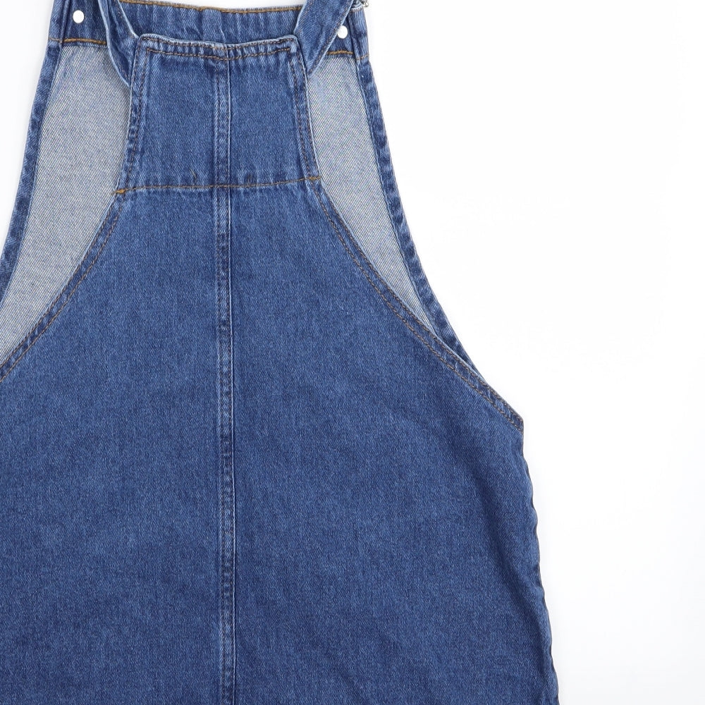 Boohoo Womens Blue   Pinafore/Dungaree Dress  Size 12