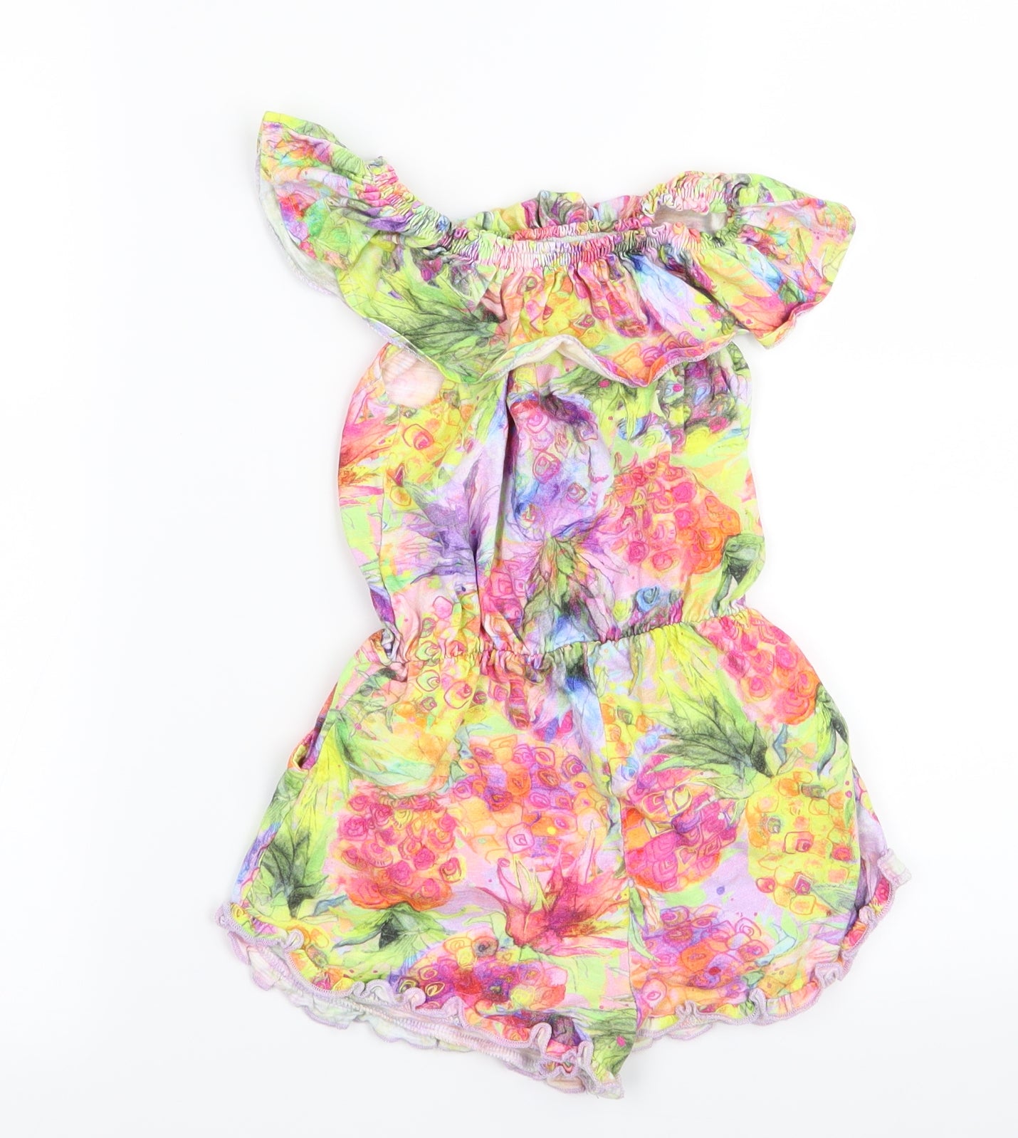 NEXT Girls Multicoloured Floral  Playsuit One-Piece Size 5 Years