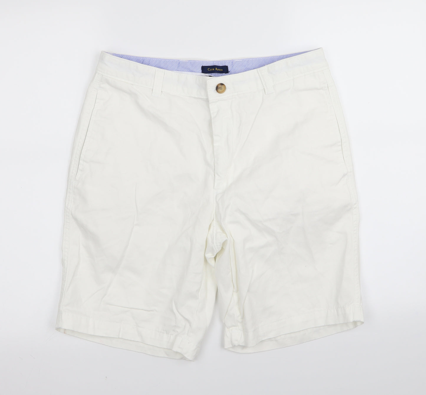 Club Room Mens White   Chino Shorts Size 32 in