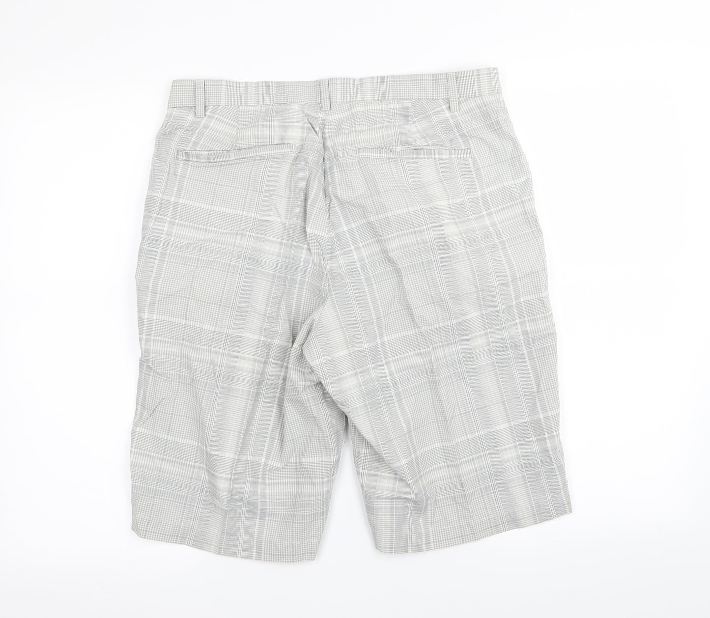 Calvin Klein Mens Grey Check  Chino Shorts Size 32 in