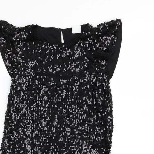 F&F Girls Black   A-Line  Size 9-10 Years  - Sequins all over