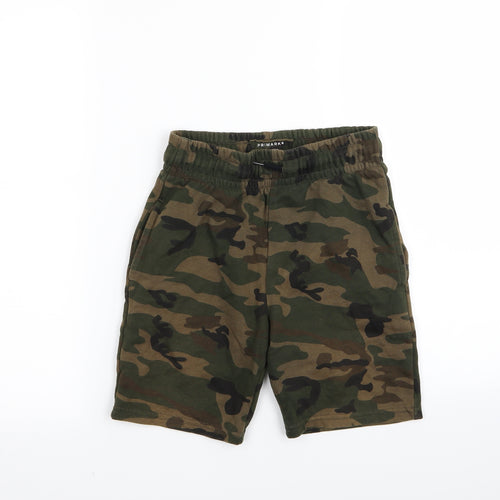Primark Boys Green Camouflage  Sweat Shorts Size 9-10 Years