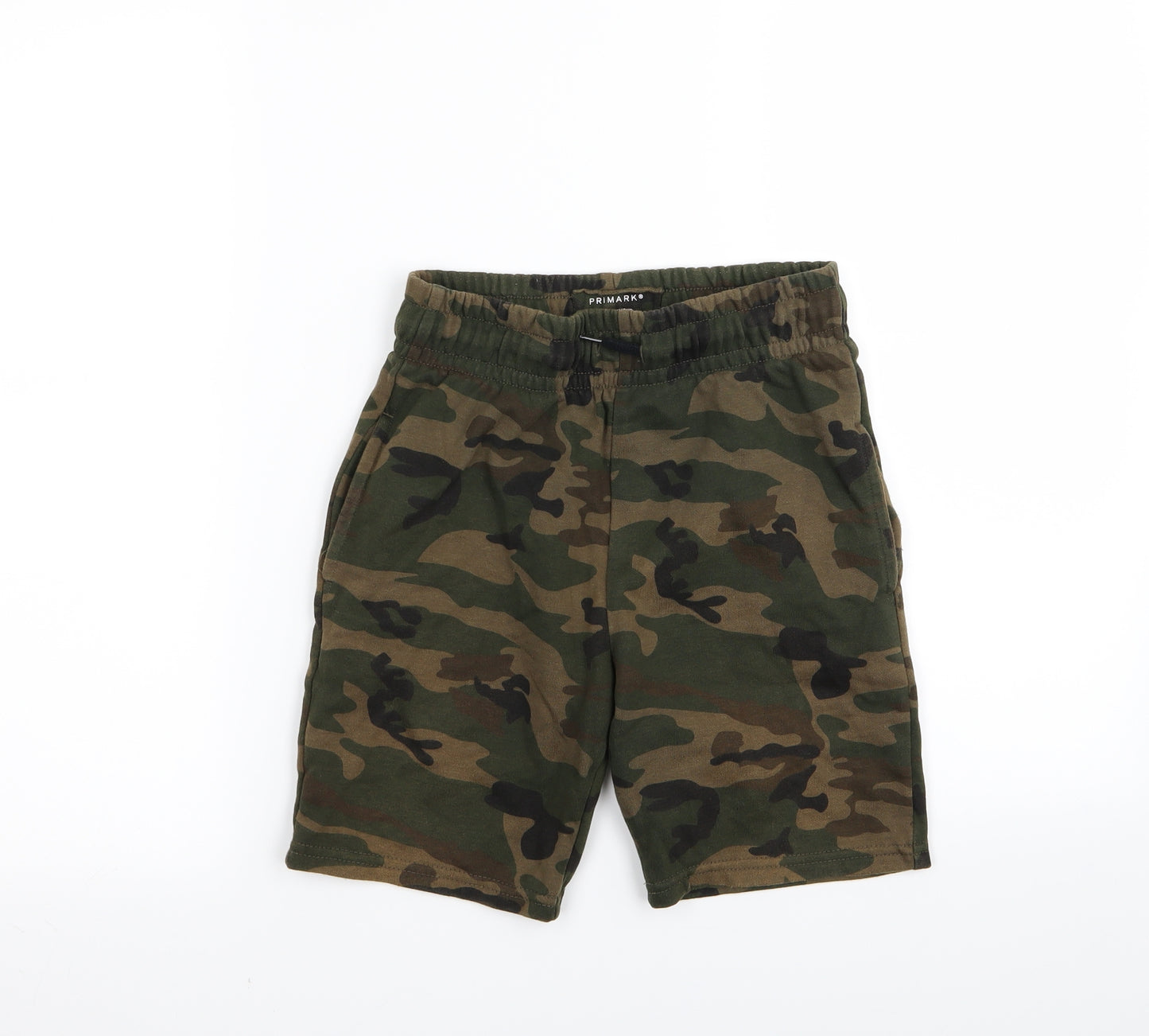 Primark Boys Green Camouflage  Sweat Shorts Size 9-10 Years