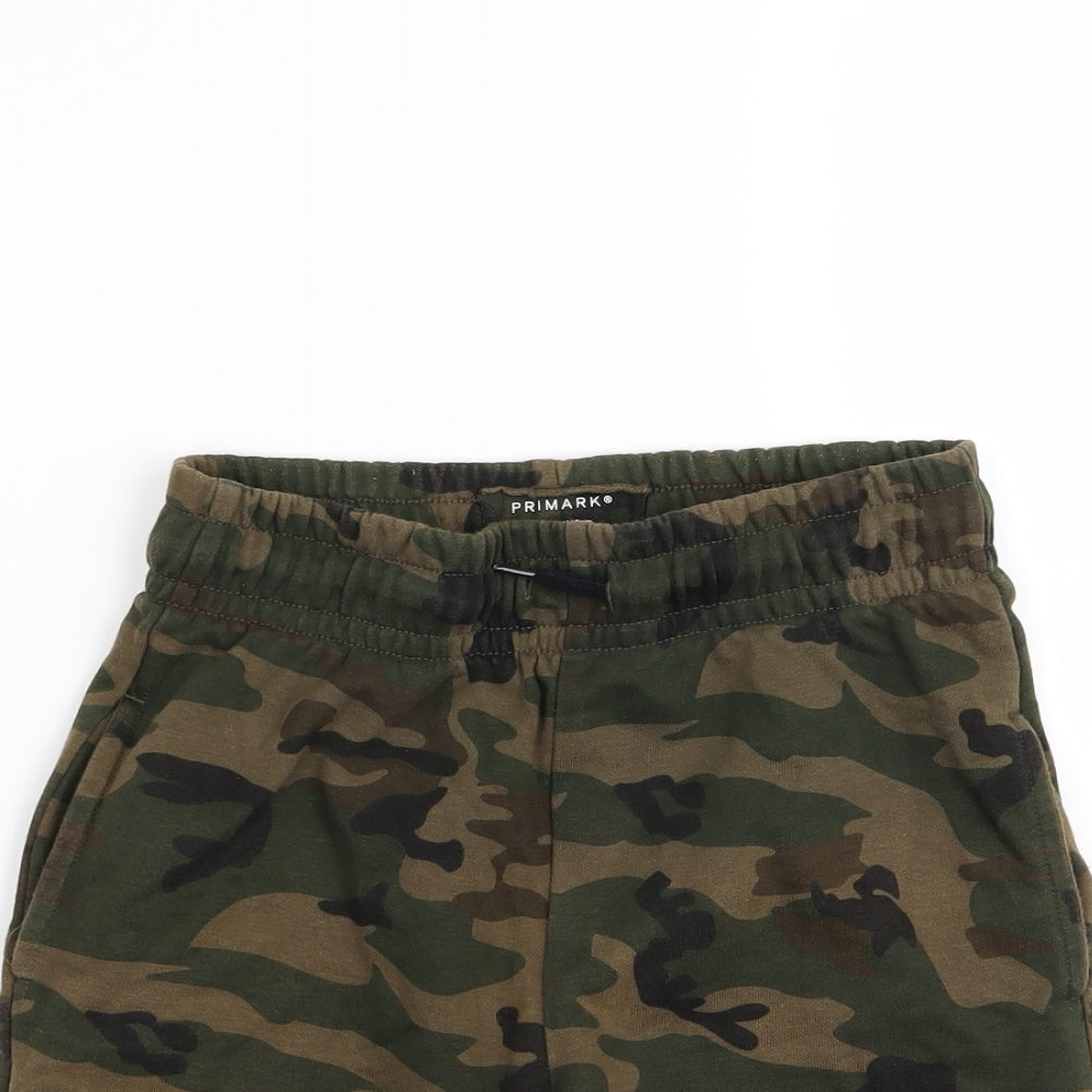 Primark Boys Green Camouflage  Sweat Shorts Size 9-10 Years