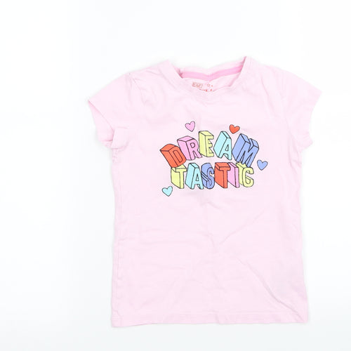 F&F Girls Pink Solid  Top Pyjama Top Size 5-6 Years