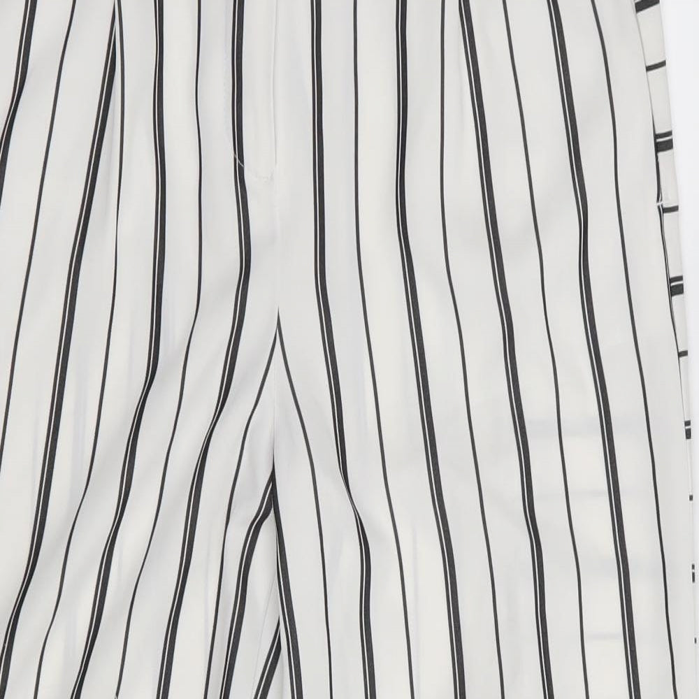 F&F Womens White Striped  Trousers  Size 10 L25 in