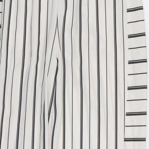 F&F Womens White Striped  Trousers  Size 10 L25 in