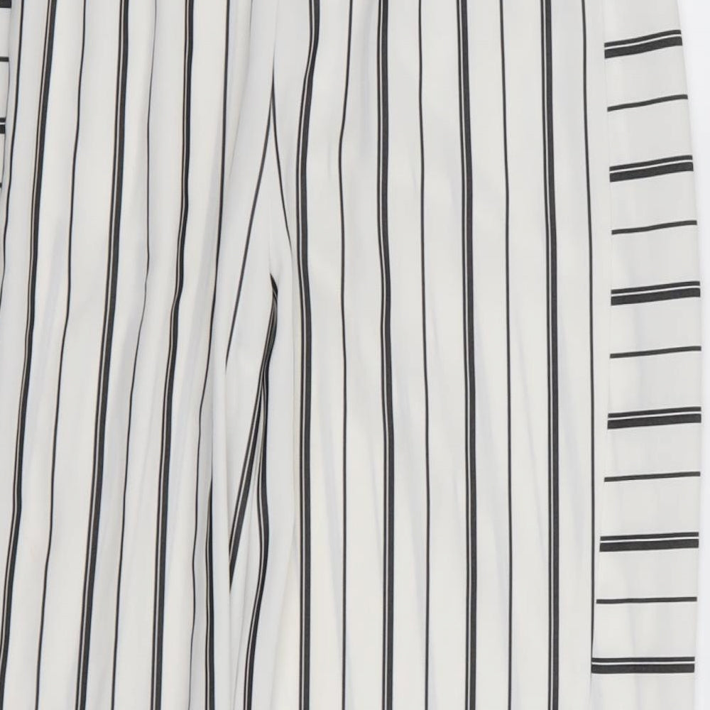F&F Womens White Striped  Trousers  Size 10 L25 in