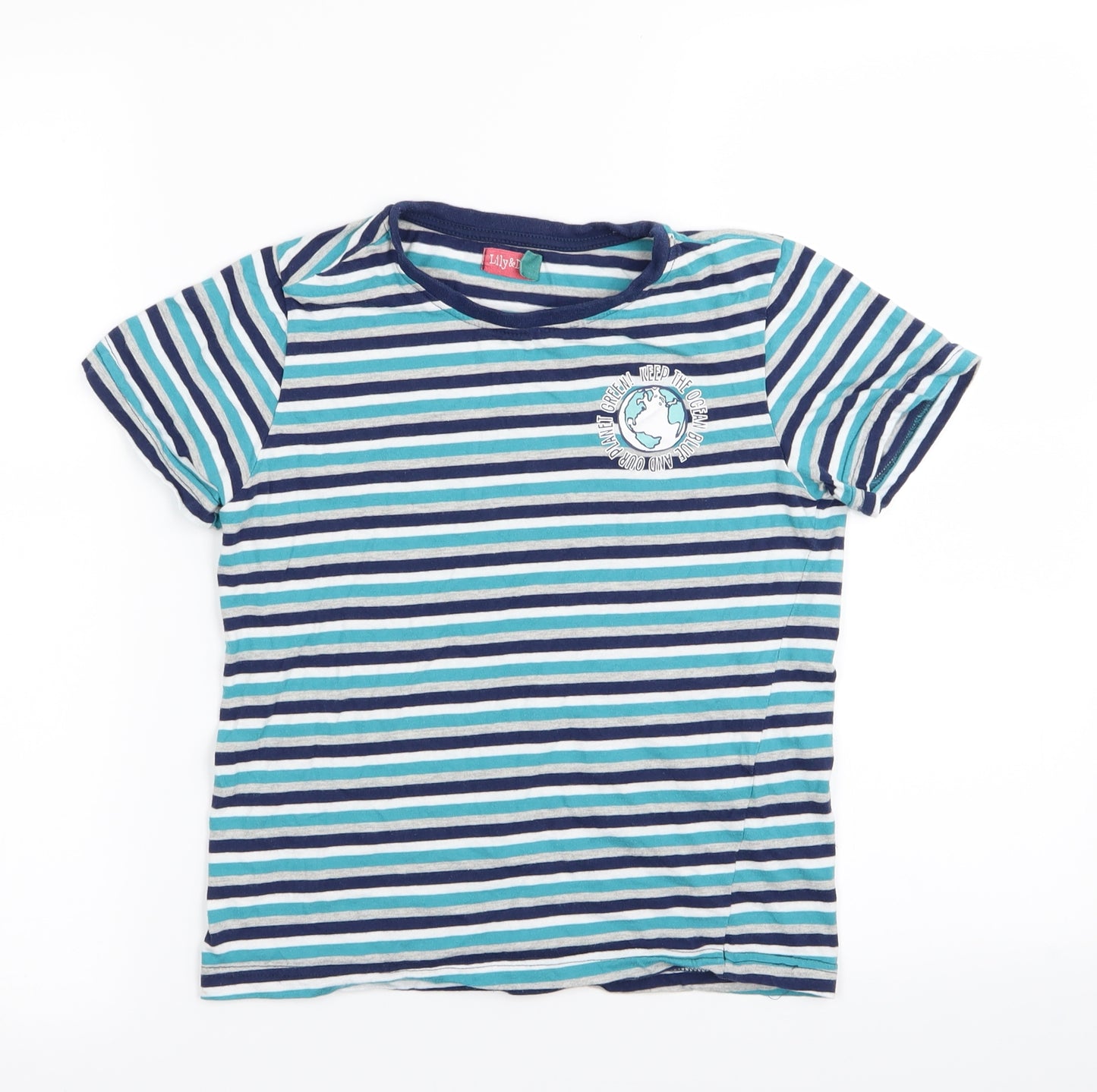 lily&dan Boys Multicoloured Striped  Basic T-Shirt Size 9-10 Years