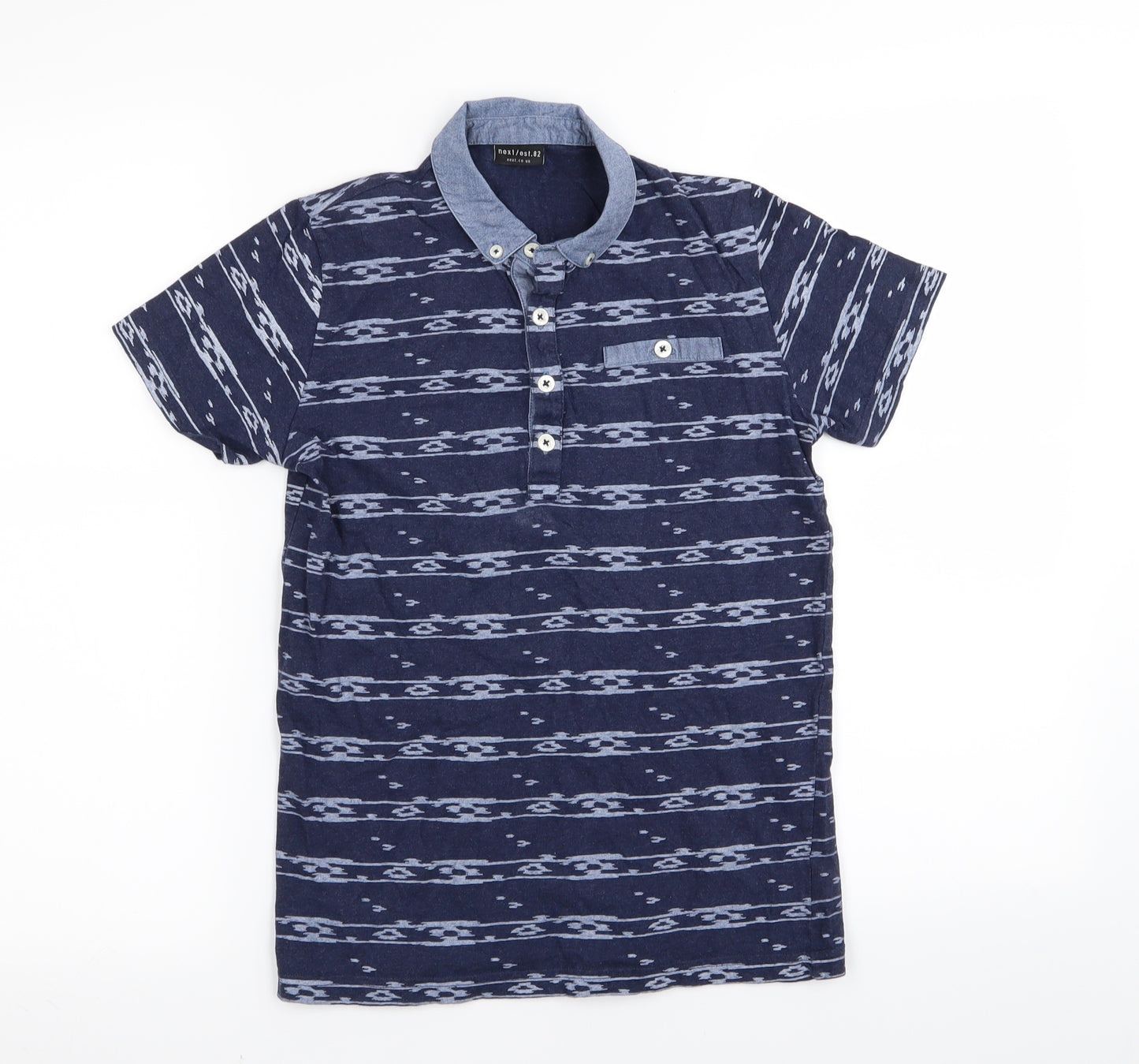 NEXT Boys Blue Geometric  Basic Polo Size 11 Years