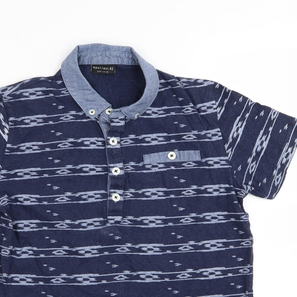 NEXT Boys Blue Geometric  Basic Polo Size 11 Years