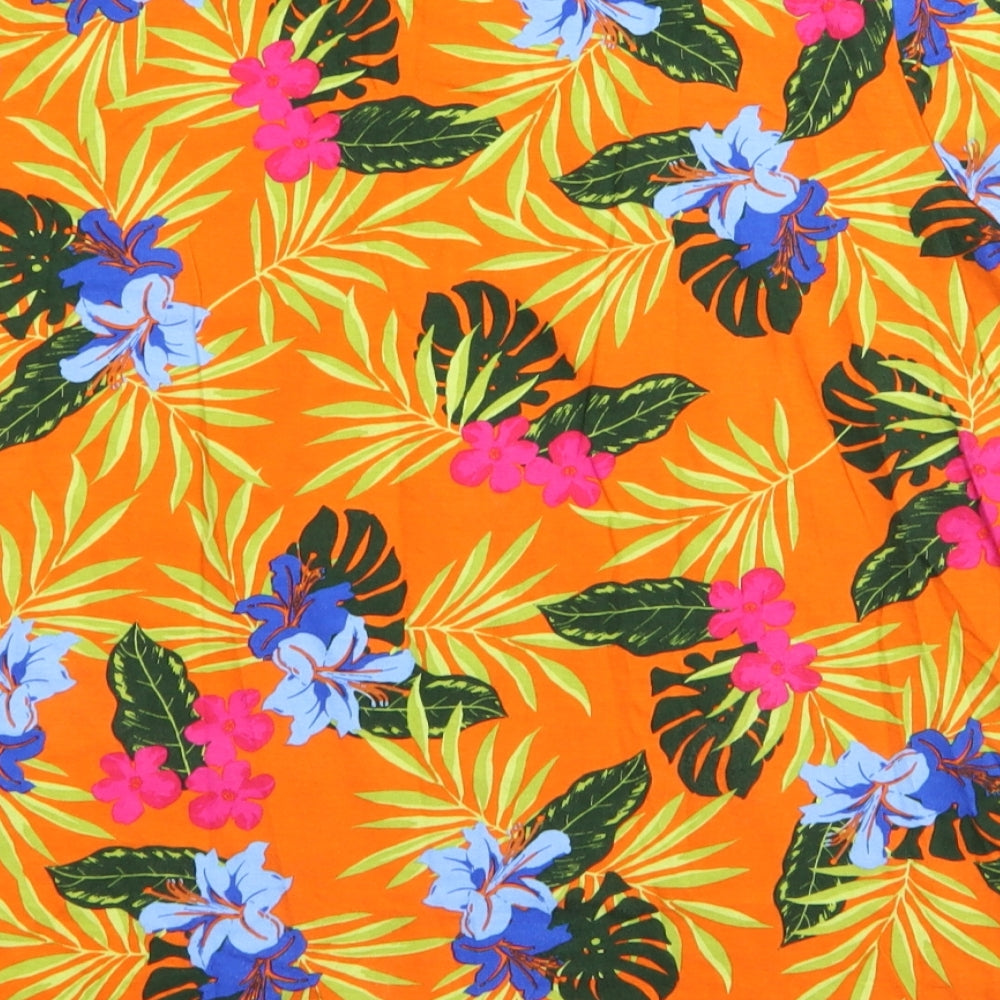 Dorothy Perkins Womens Orange Floral  Basic T-Shirt Size 14