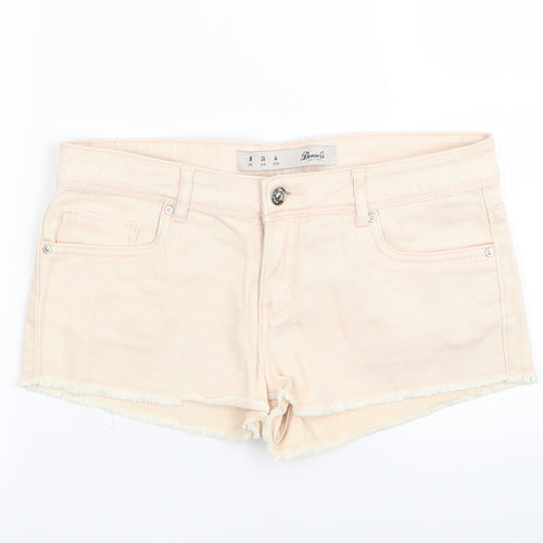 denim and co Womens Pink  Denim Hot Pants Shorts Size 8