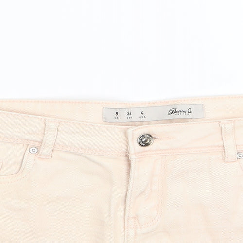 denim and co Womens Pink  Denim Hot Pants Shorts Size 8