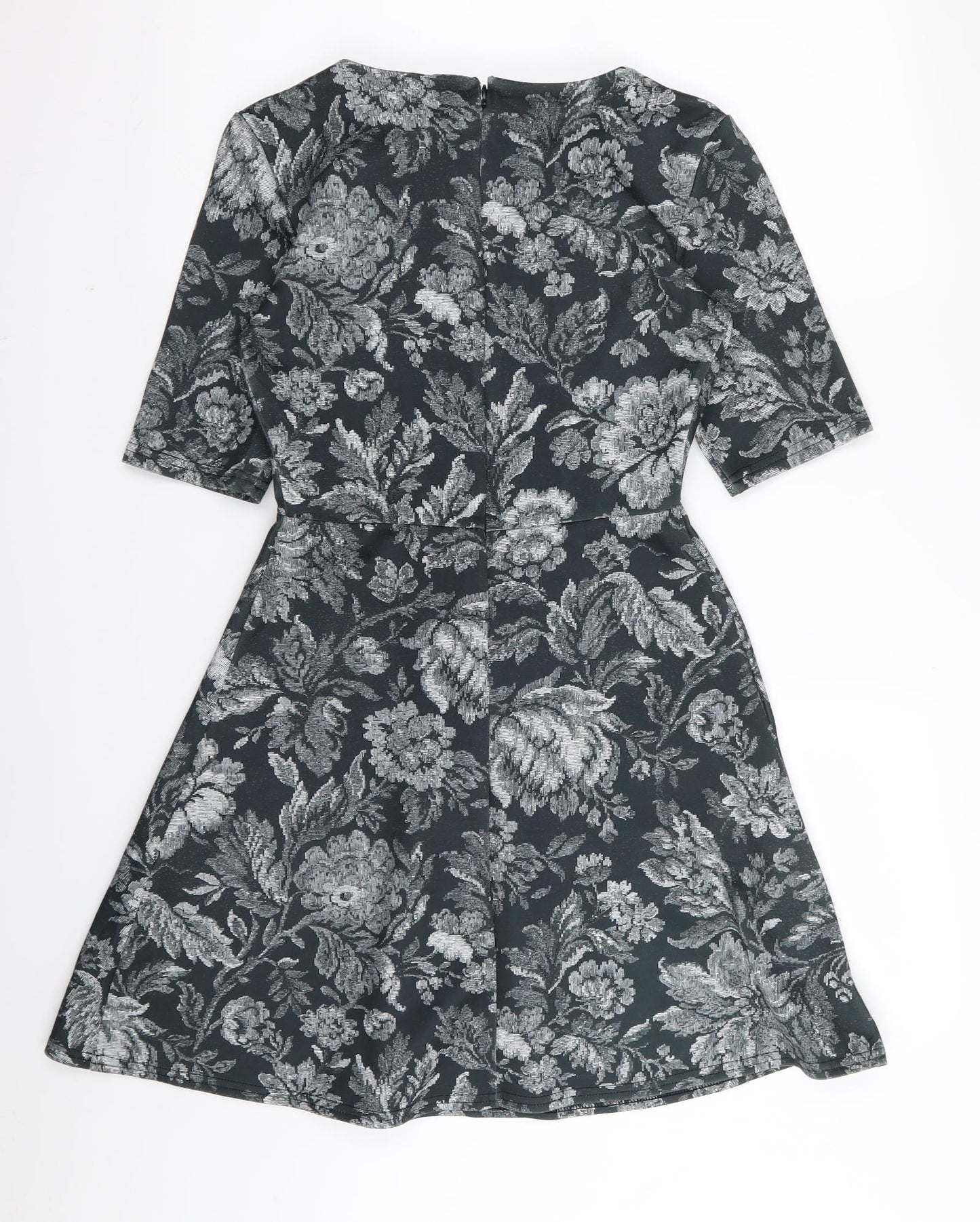 Warehouse Womens Green Floral  Fit & Flare  Size 8