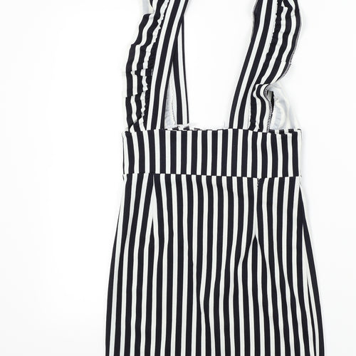 Preworn Womens Blue Striped  A-Line  Size S  - Frill Detail