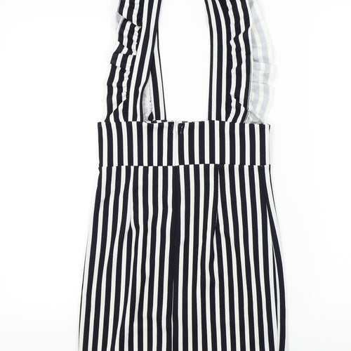 Preworn Womens Blue Striped  A-Line  Size S  - Frill Detail