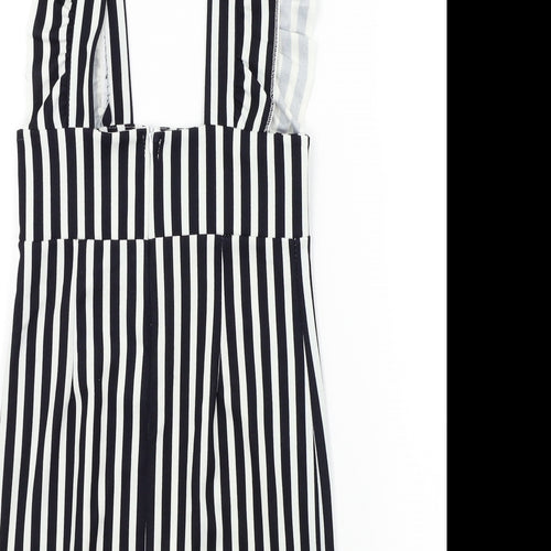 Preworn Womens Blue Striped  A-Line  Size S  - Frill Detail