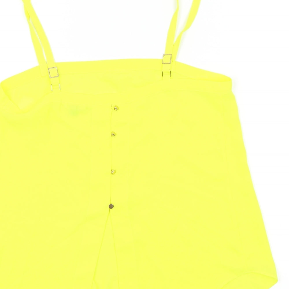 River Island Womens Yellow Colourblock  Basic T-Shirt Size 8