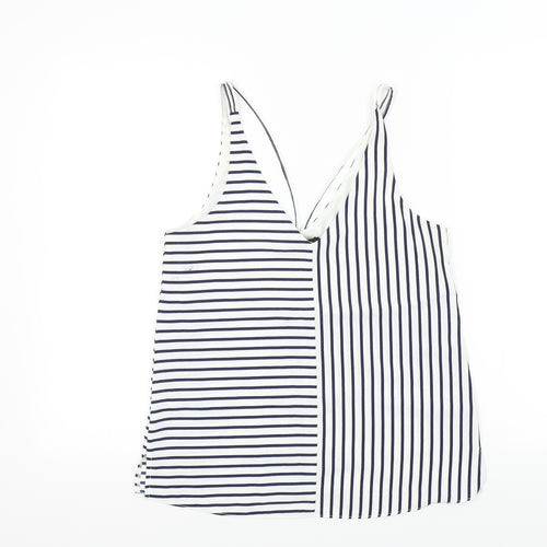 Topshop Womens Blue Striped  Basic T-Shirt Size 8