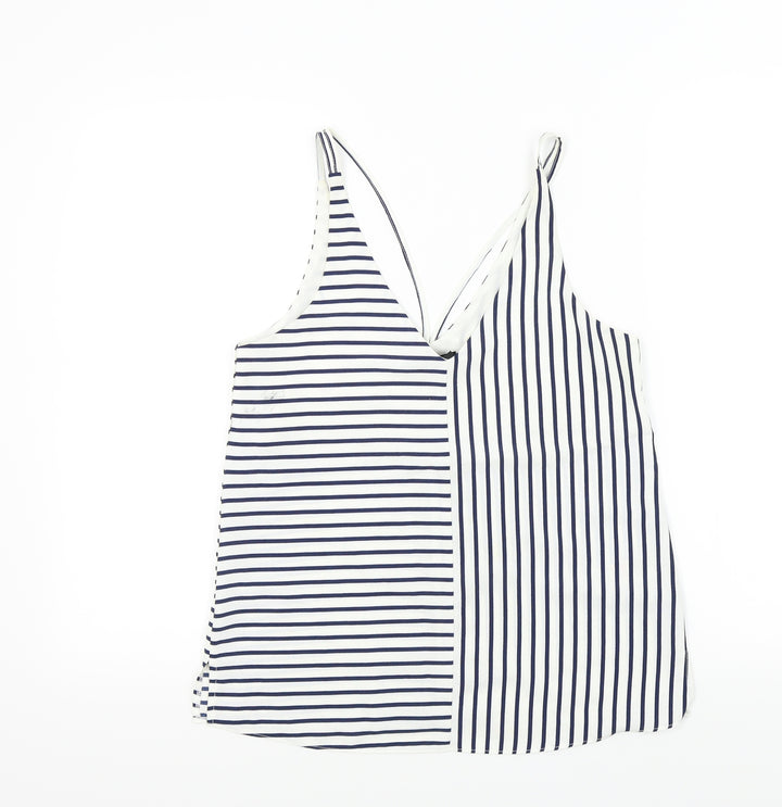 Topshop Womens Blue Striped Basic T-Shirt Size 8