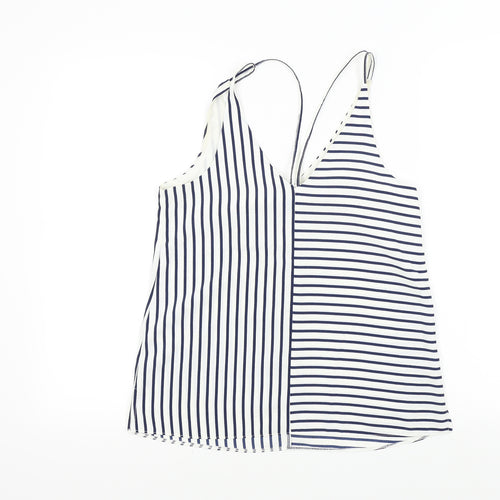 Topshop Womens Blue Striped  Basic T-Shirt Size 8