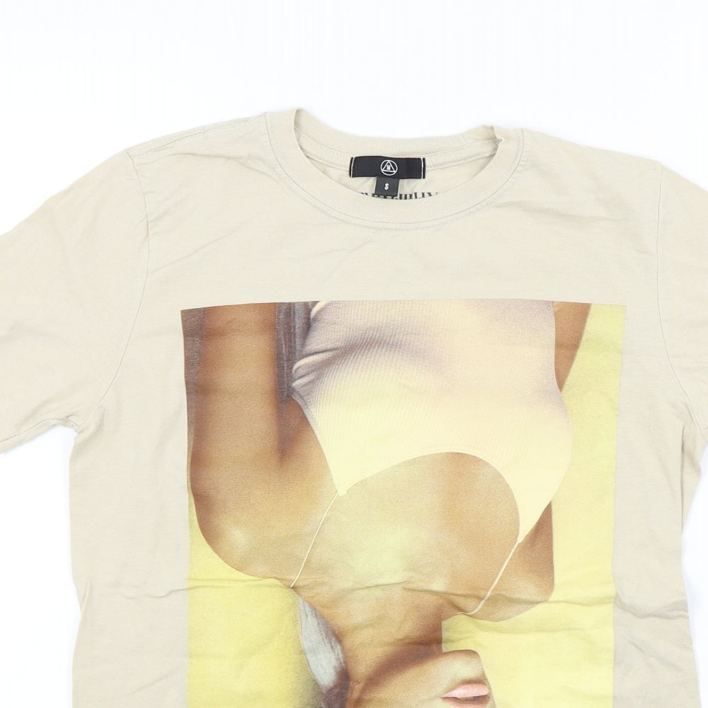 Missguided Womens Beige   Basic T-Shirt Size S  - Ariana Grande Sweetener