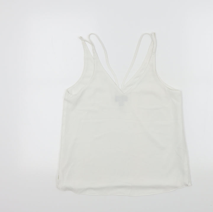 Topshop Womens White Colourblock  Basic Polo Size 8
