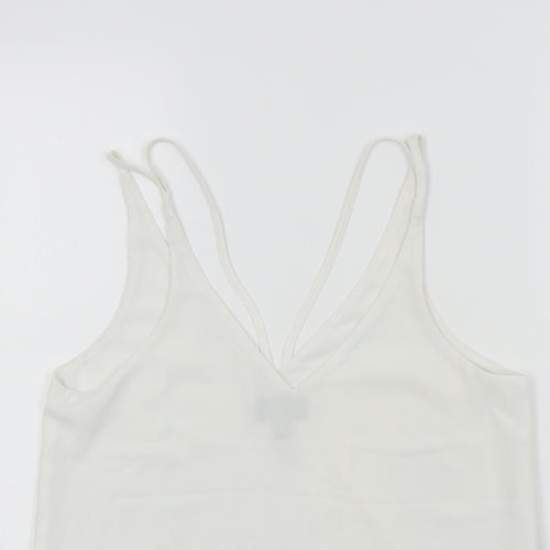Topshop Womens White Colourblock  Basic Polo Size 8