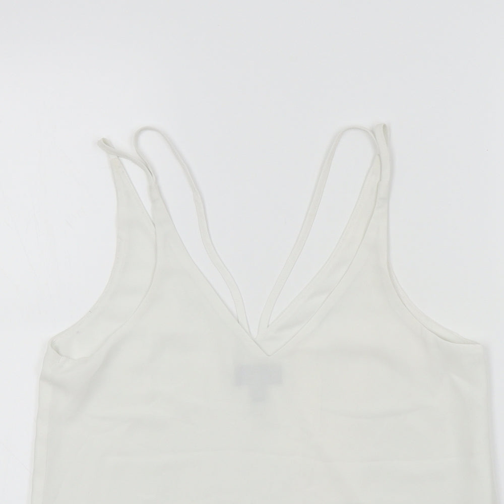 Topshop Womens White Colourblock  Basic Polo Size 8