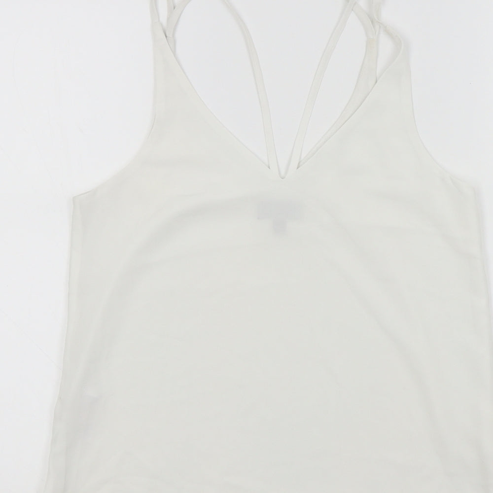 Topshop Womens White Colourblock  Basic Polo Size 8