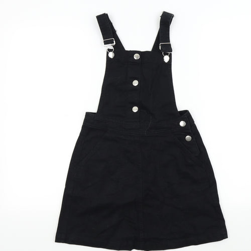 H&M Womens Black Colourblock  Pinafore/Dungaree Dress  Size 38