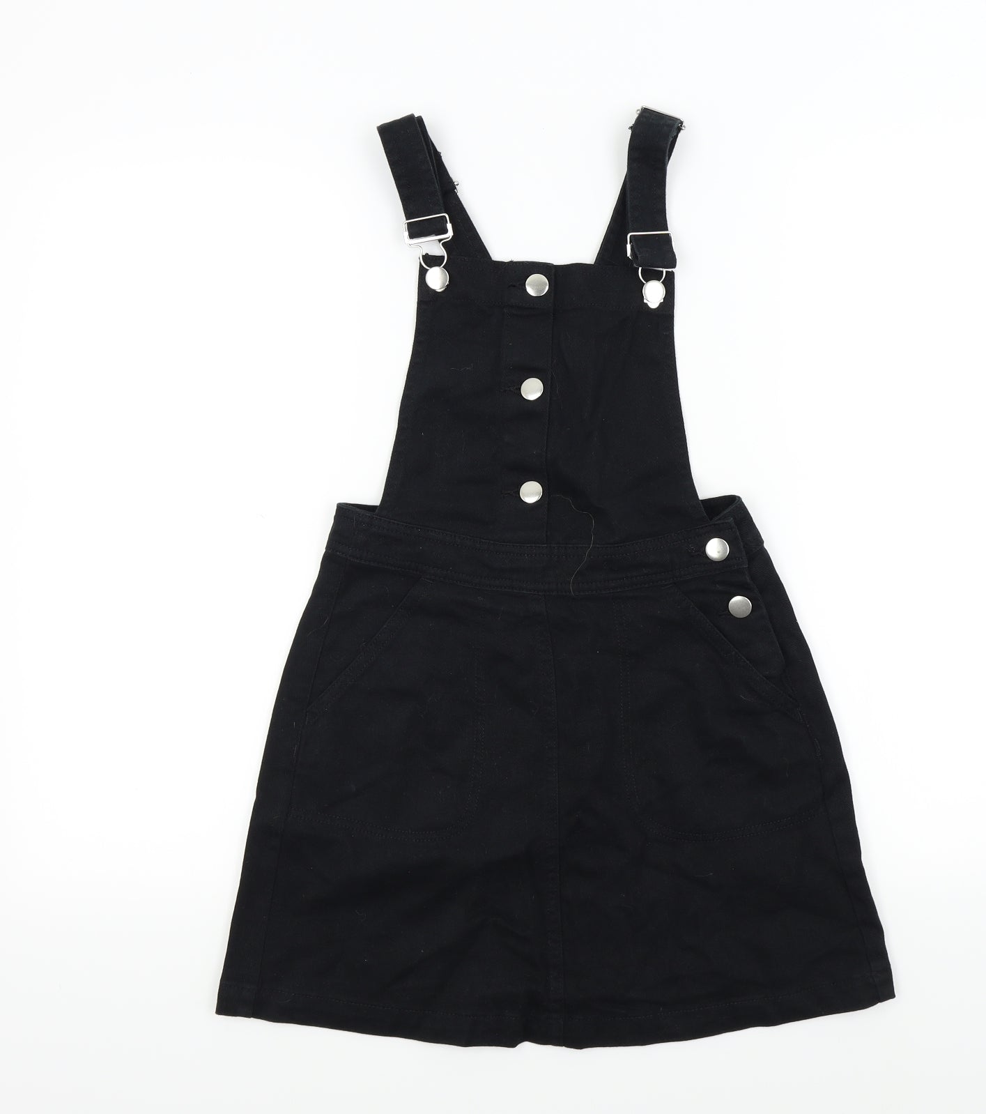 H&M Womens Black Colourblock  Pinafore/Dungaree Dress  Size 38