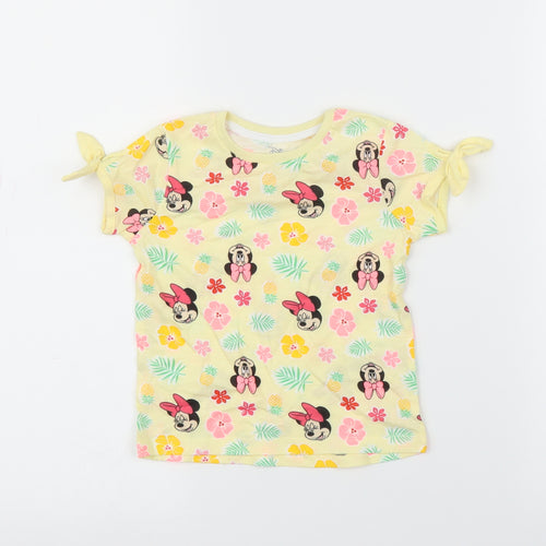 Primark Girls Yellow   Basic T-Shirt Size 18-24 Months  - Disney