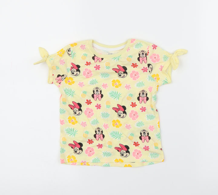 Primark Girls Yellow Basic T-Shirt Size 18-24 Months - Disney