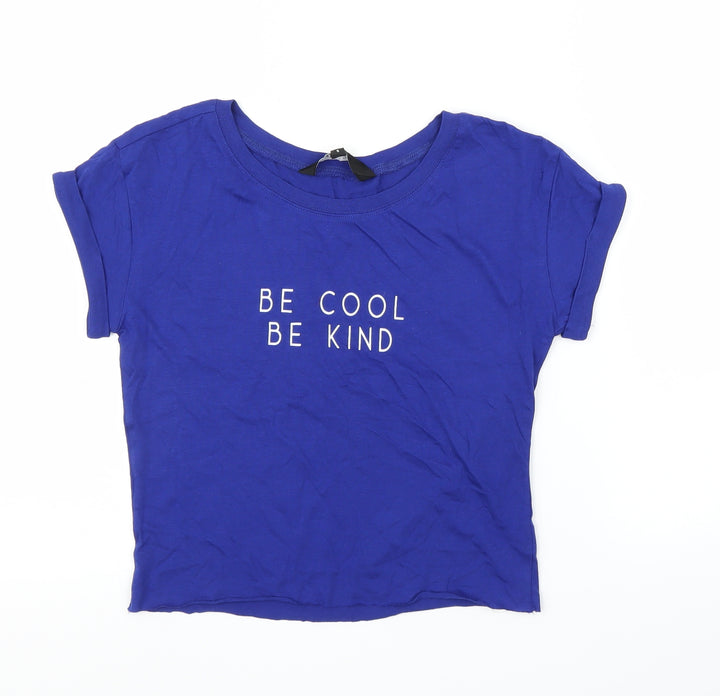 New Look Girls Blue Basic T-Shirt Size 9 Years