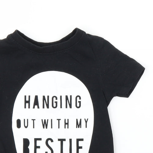 George Girls Black   Basic T-Shirt Size 12-18 Months