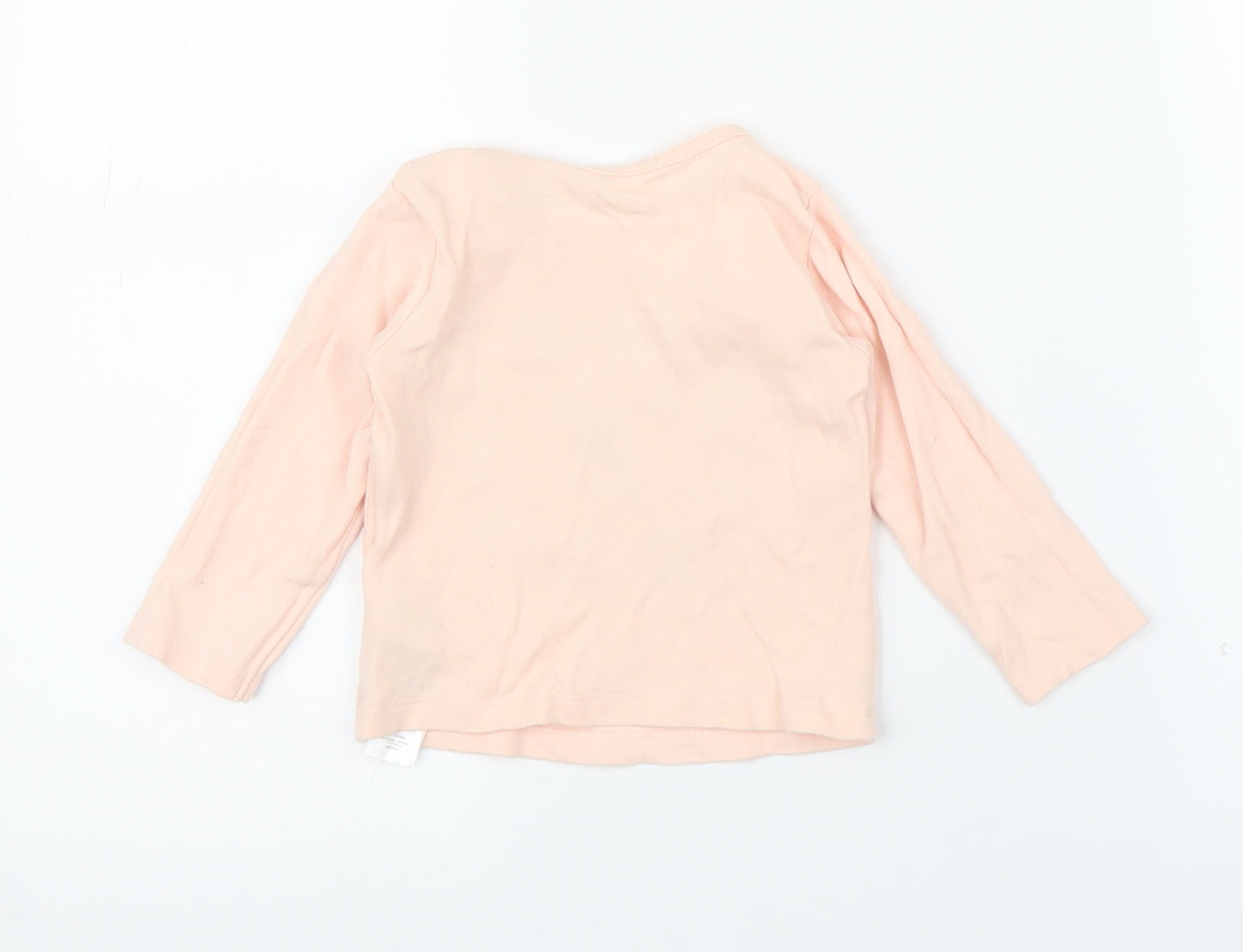 Primark Girls Pink Floral  Basic T-Shirt Size 12 Months