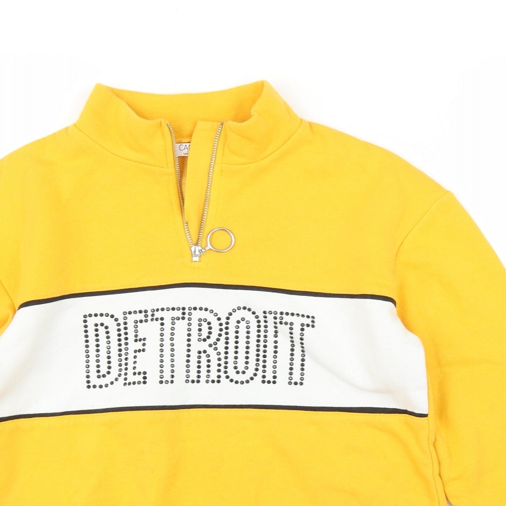 Candy Couture Girls Yellow   Pullover Jumper Size 12 Years  - Cropped