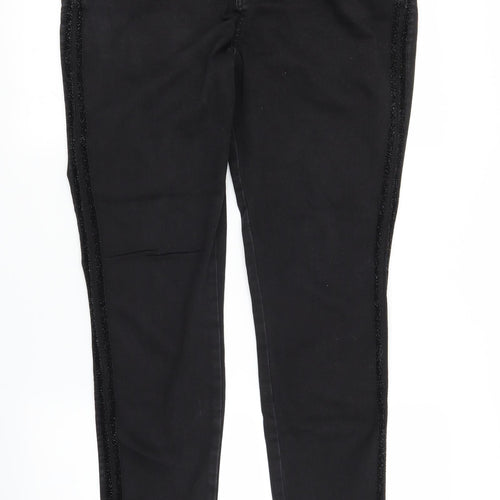 B. You Womens Black  Denim Skinny Jeans Size 14 L26 in