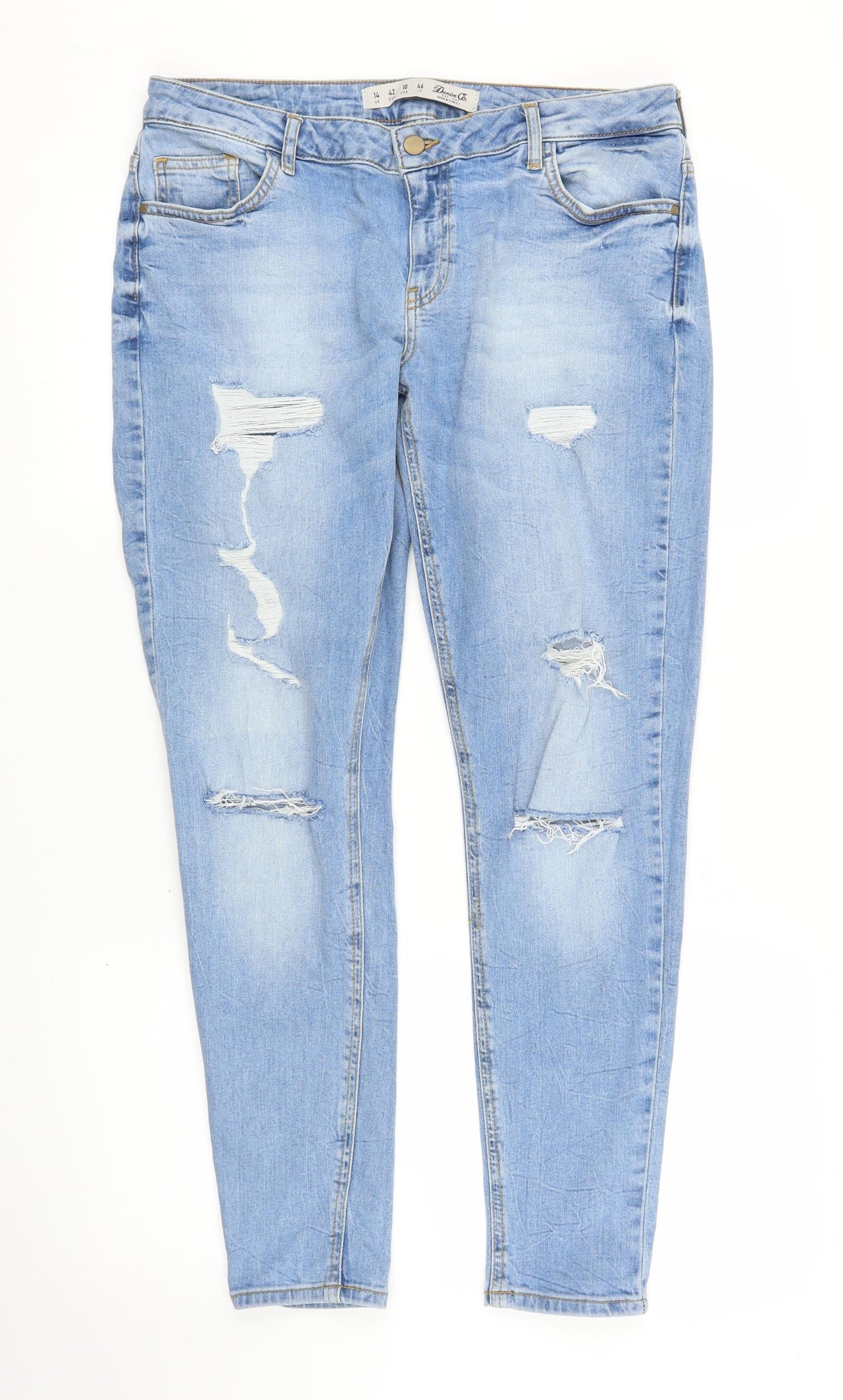 Primark Womens Blue  Denim Skinny Jeans Size 14 L27 in